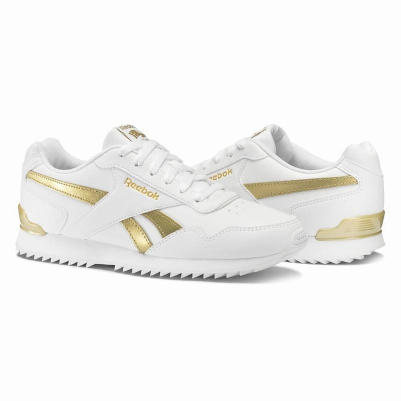 Tenisi Reebok Royal Glide Ripple Clip Dama Albi/Aurii Romania GL5496LU